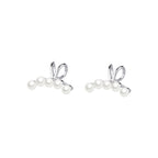 Pearl Ear Cuff in 925 Sterling Silver, No Piercing Needed