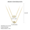 Evil Eye and Hamsa Layered Necklace in 925 Sterling Silver