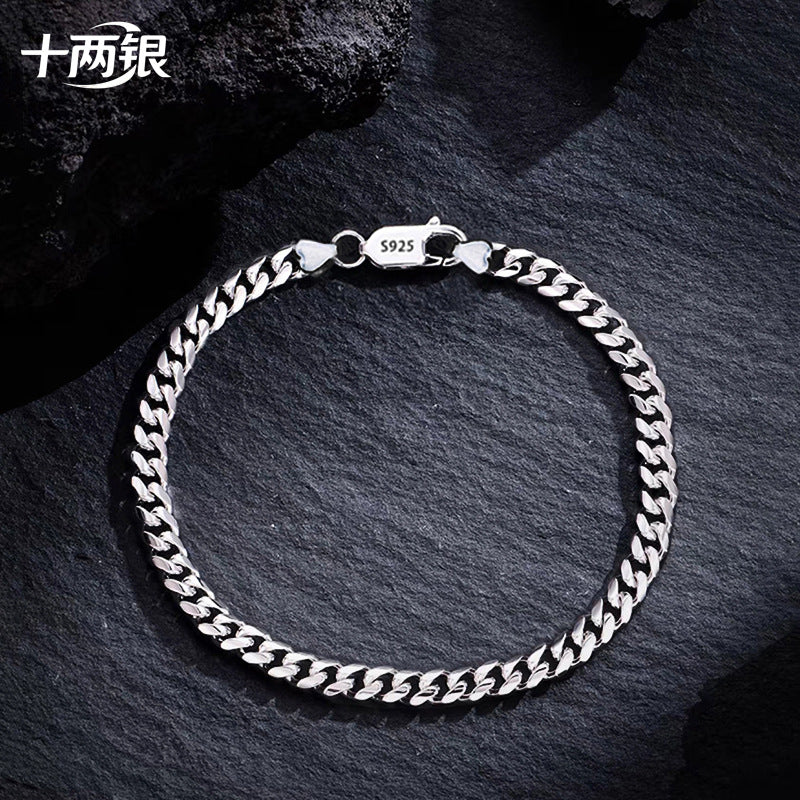 Cuban Link Bracelet in 925 Sterling Silver, 4 mm