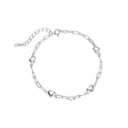 Paperclip Heart Bracelet in 925 Sterling Silver