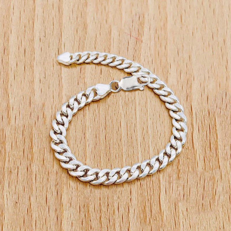 Cuban Link Bracelet in 925 Sterling Silver, 4 mm