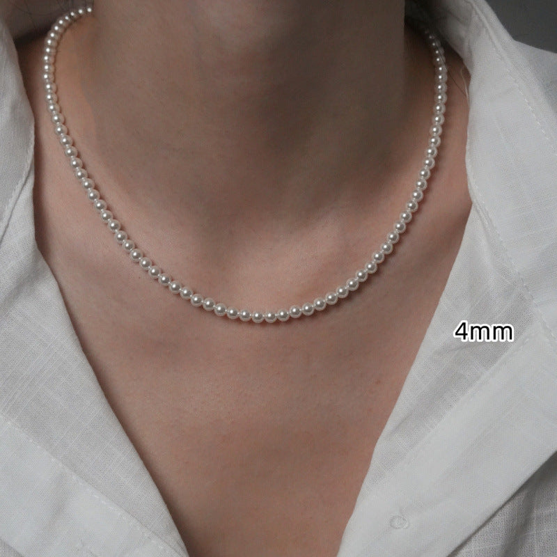 Crystal Pearl Necklace with 925 Sterling Silver Clasp, 2-10 mm