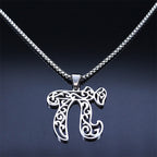 Chai Necklace, Silver-Tone Filigree Pendant on 20 Inch Box Chain