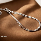 Three-Strand Snake Chain Bracelet in 925 Sterling Silver