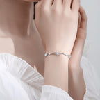Snowflake Star Bracelet in 925 Sterling Silver, Cubic Zirconia