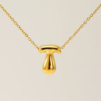 Initial Necklace in 18K Gold-Plated Stainless Steel, Bubble Letter A-Z