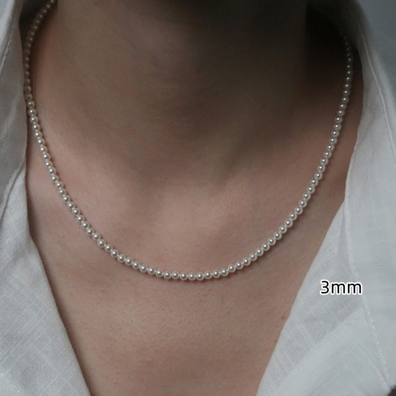 Crystal Pearl Necklace with 925 Sterling Silver Clasp, 2-10 mm