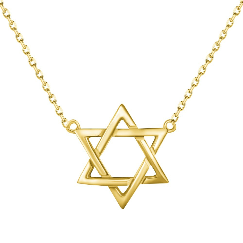 Interlocked Star of David Necklace in 925 Sterling Silver