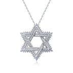 Star of David Necklace with Moissanite in 925 Sterling Silver, GRA Certified