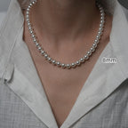 Crystal Pearl Necklace with 925 Sterling Silver Clasp, 2-10 mm