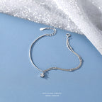 Dainty Star Bracelet in 925 Sterling Silver, Double Strand
