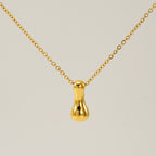 Initial Necklace in 18K Gold-Plated Stainless Steel, Bubble Letter A-Z