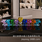 Designer Crystal Glass Hanukkah Menorah, 9 Cups, Clear, Amber or Rainbow