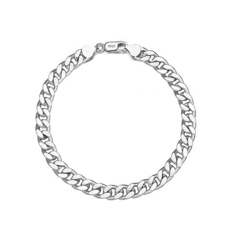 Cuban Link Bracelet in 925 Sterling Silver, 4 mm