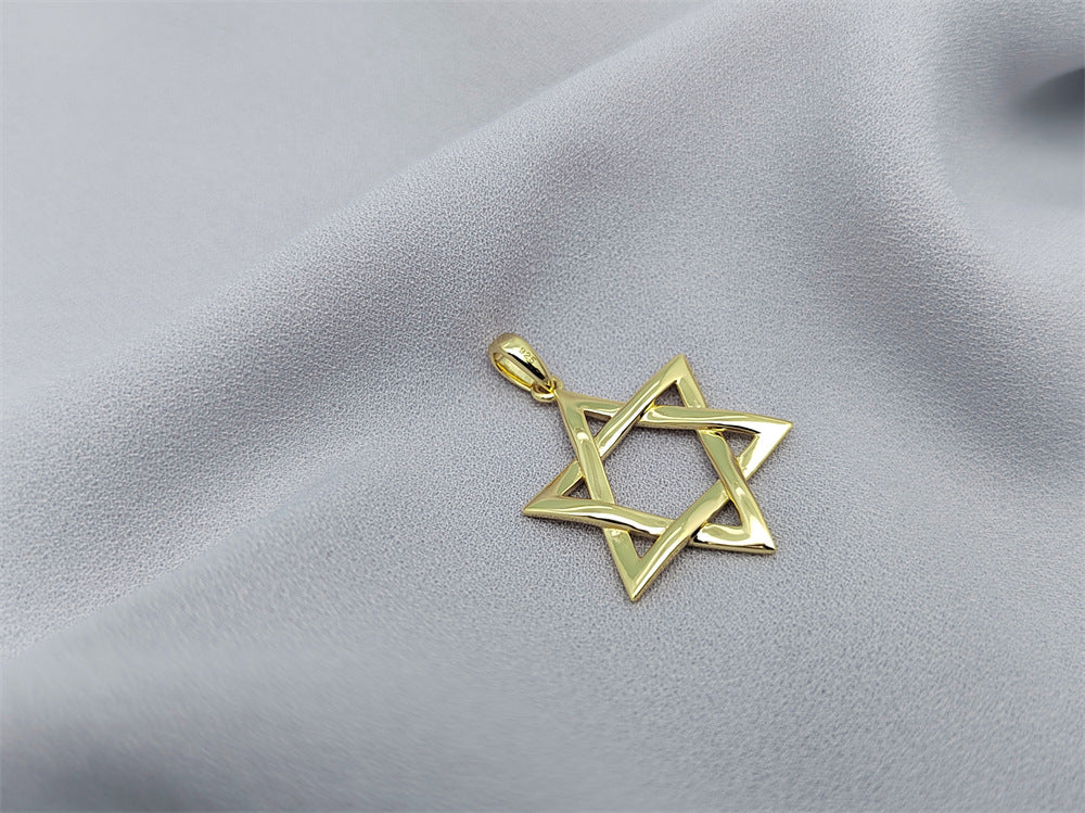 Star of David Necklace Gift Set in Gold Plated 925 Sterling Silver, Pendant and 18 Inch Chain