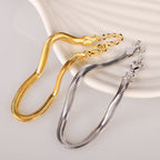 Flat Snake Chain Bracelet in 925 Sterling Silver, 5-6 mm