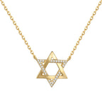 Interlocked Star of David Necklace in 925 Sterling Silver