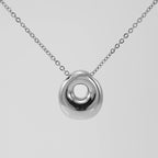 Initial Necklace in 18K Gold-Plated Stainless Steel, Bubble Letter A-Z