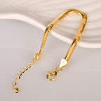 Flat Snake Chain Bracelet in 925 Sterling Silver, 5-6 mm