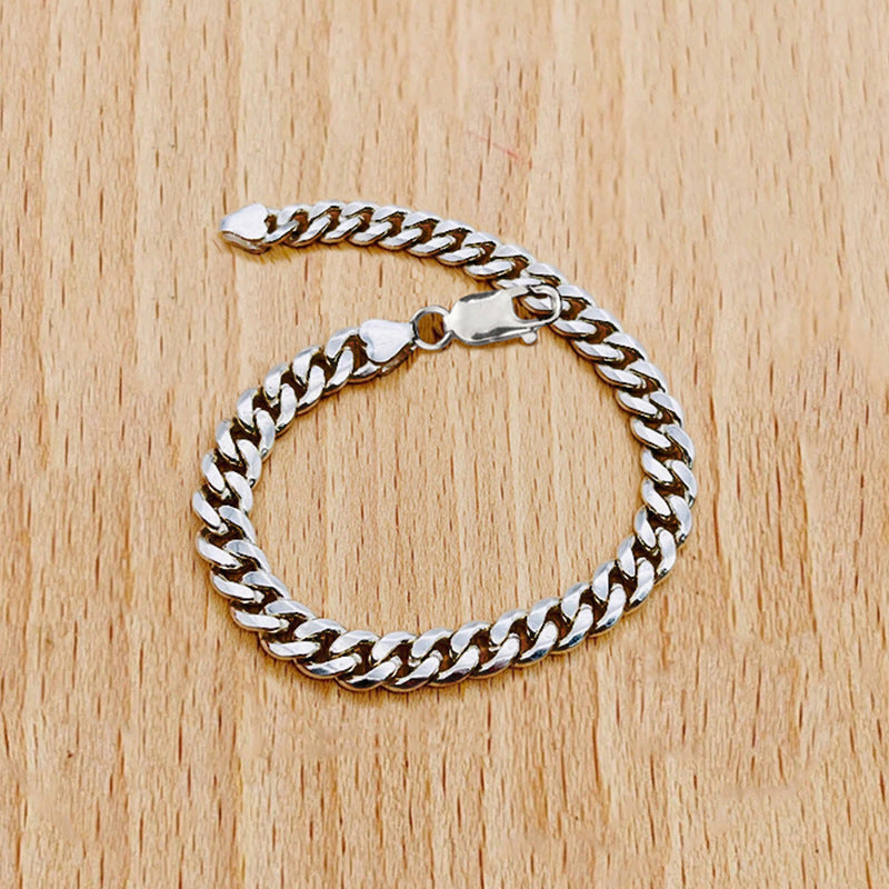 Cuban Link Bracelet in 925 Sterling Silver, 4 mm