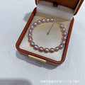 Purple Freshwater Pearl Bracelet with 925 Sterling Silver Clasp, 6-7 mm
