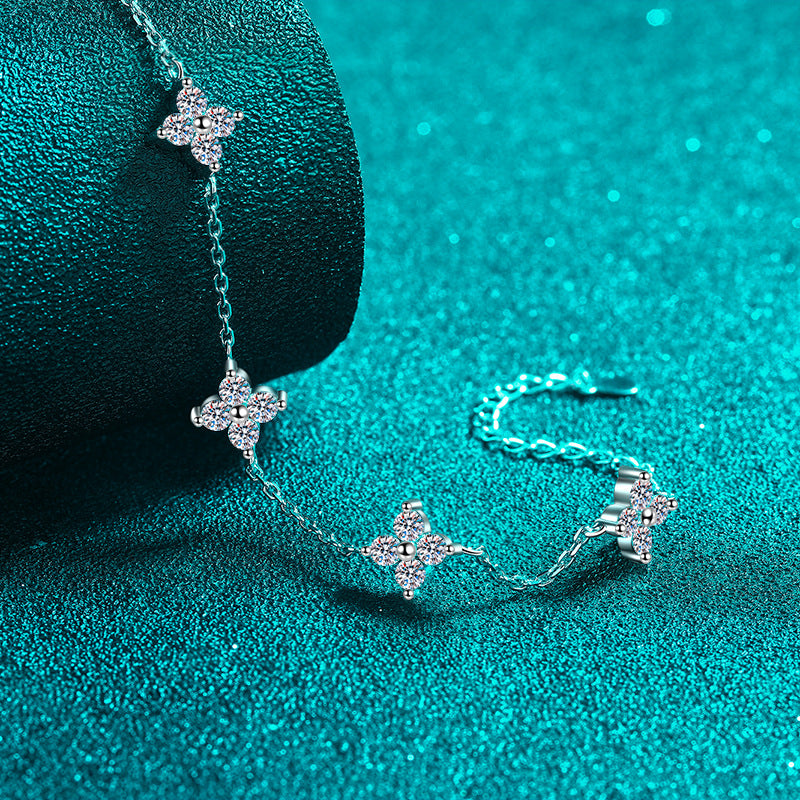 Moissanite Star Station Bracelet in 925 Sterling Silver