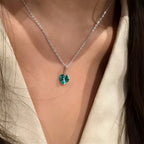 Crystal Heart Necklace in 925 Sterling Silver, 5 Colors