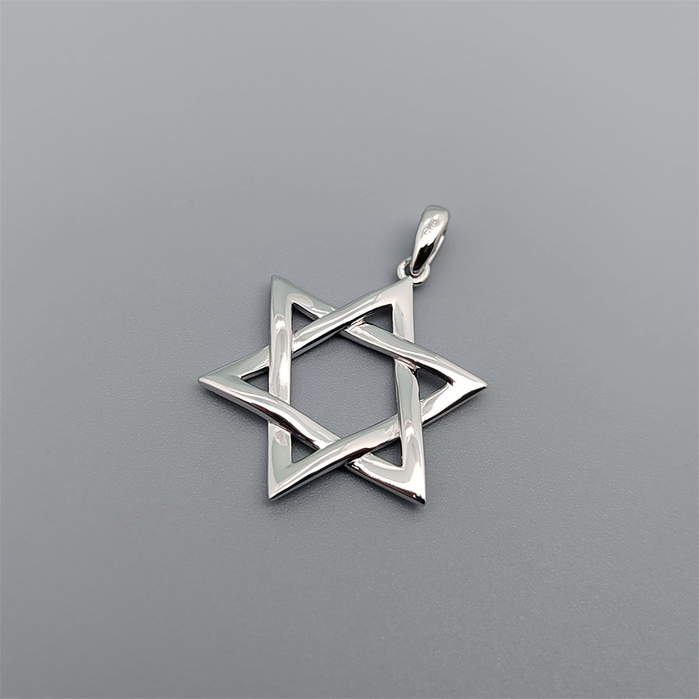 Star of David Necklace Gift Set in 925 Sterling Silver, Pendant and 18 Inch Chain
