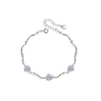 Snowflake Star Bracelet in 925 Sterling Silver, Cubic Zirconia