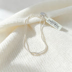 Knotted Snake Chain Bracelet in 925 Sterling Silver, Double Strand