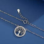 Tree of Life Necklace in 925 Sterling Silver, Round Openwork Pendant