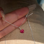 Crystal Heart Necklace in 925 Sterling Silver, 5 Colors