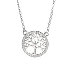 Tree of Life Necklace in 925 Sterling Silver, Round Openwork Pendant