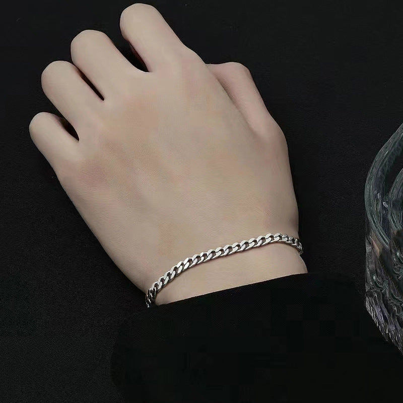 Cuban Link Bracelet in 925 Sterling Silver, 4 mm
