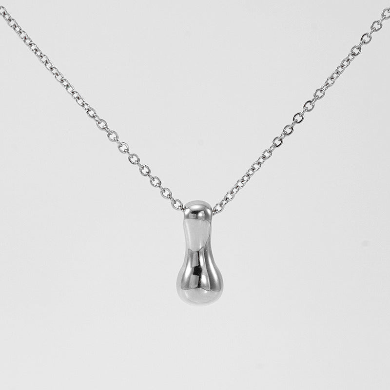 Initial Necklace in 18K Gold-Plated Stainless Steel, Bubble Letter A-Z