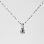 Initial Necklace in 18K Gold-Plated Stainless Steel, Bubble Letter A-Z