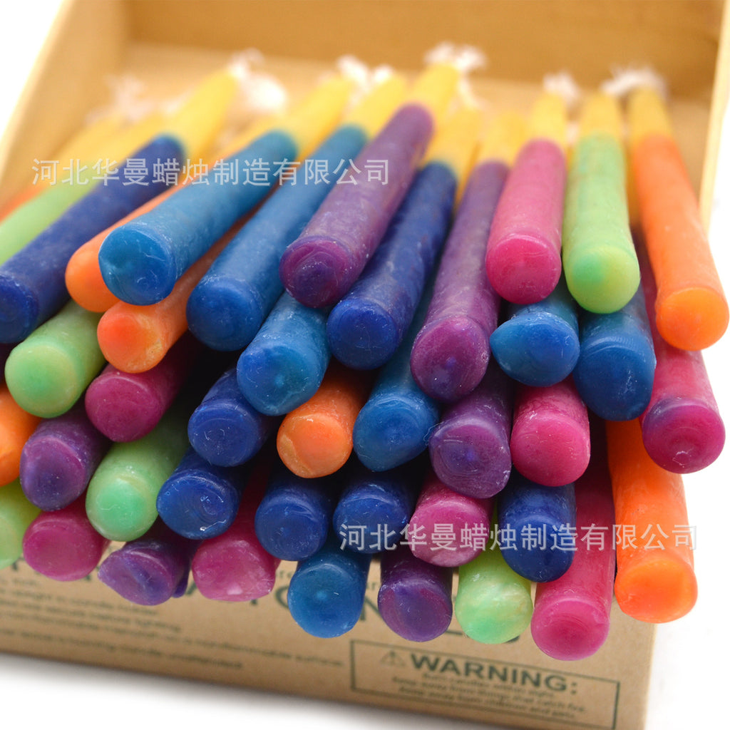 Colorful Hanukkah Candles, Beeswax Blend, Fits Standard Menorahs
