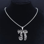 Chai Necklace, Silver-Tone Filigree Pendant on 20 Inch Box Chain