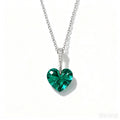 Crystal Heart Necklace in 925 Sterling Silver, 5 Colors