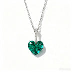 Crystal Heart Necklace in 925 Sterling Silver, 5 Colors