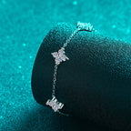 Moissanite Star Station Bracelet in 925 Sterling Silver