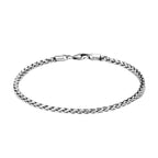 Men's Wheat Chain Bracelet in 925 Sterling Silver, Woven Link