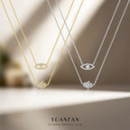 Evil Eye and Hamsa Layered Necklace in 925 Sterling Silver