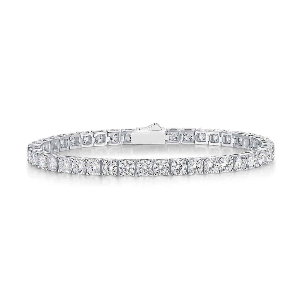 Moissanite Tennis Bracelet in 925 Sterling Silver, GRA Certified