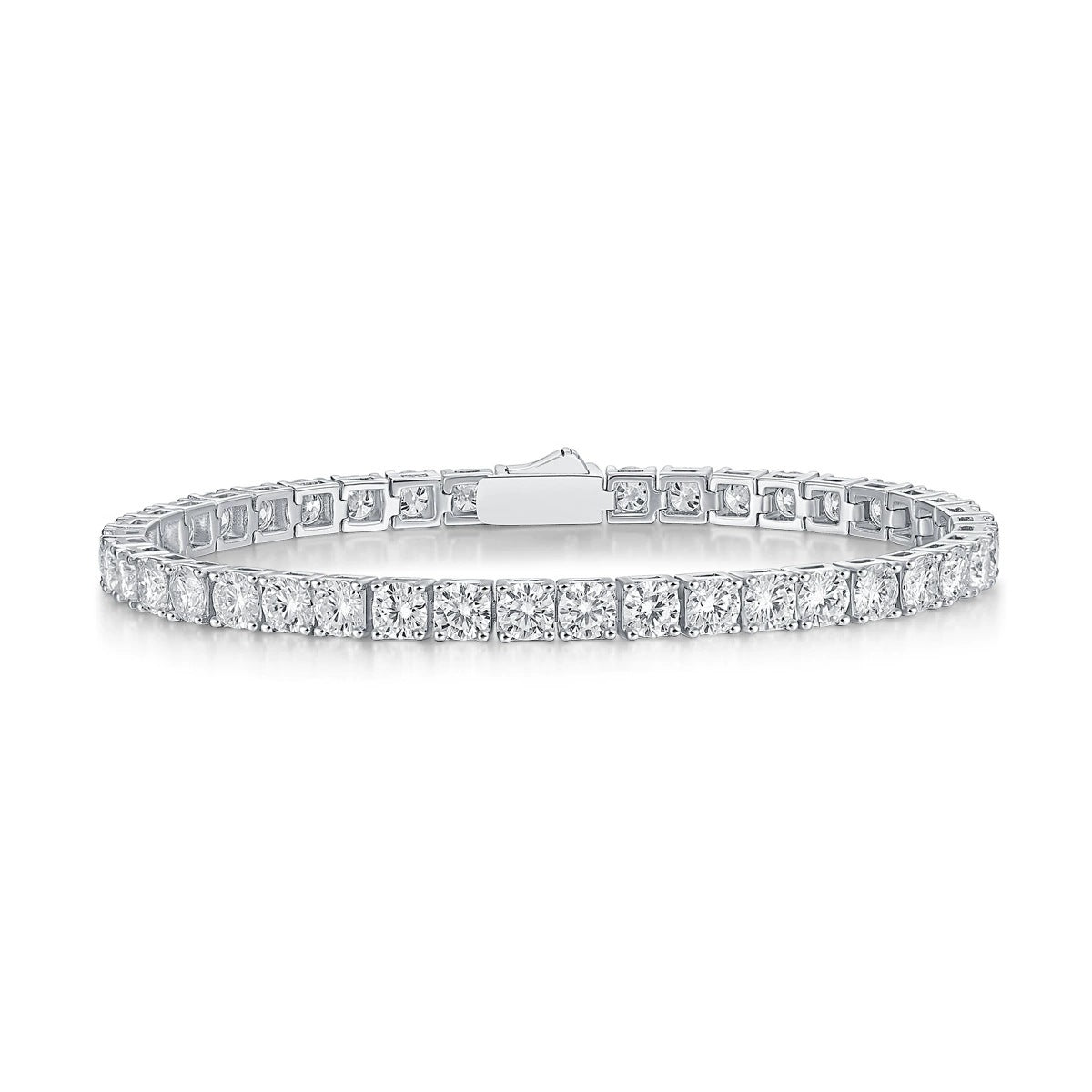 Moissanite Tennis Bracelet in 925 Sterling Silver, GRA Certified