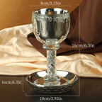 Crystal Glass Kiddush Cup with Saucer, 16 cm, Clear or Silver