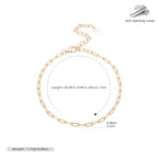 Paperclip Chain Bracelet in 925 Sterling Silver, Adjustable