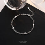 Paperclip Heart Bracelet in 925 Sterling Silver