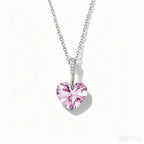 Crystal Heart Necklace in 925 Sterling Silver, 5 Colors