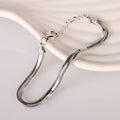 Flat Snake Chain Bracelet in 925 Sterling Silver, 5-6 mm